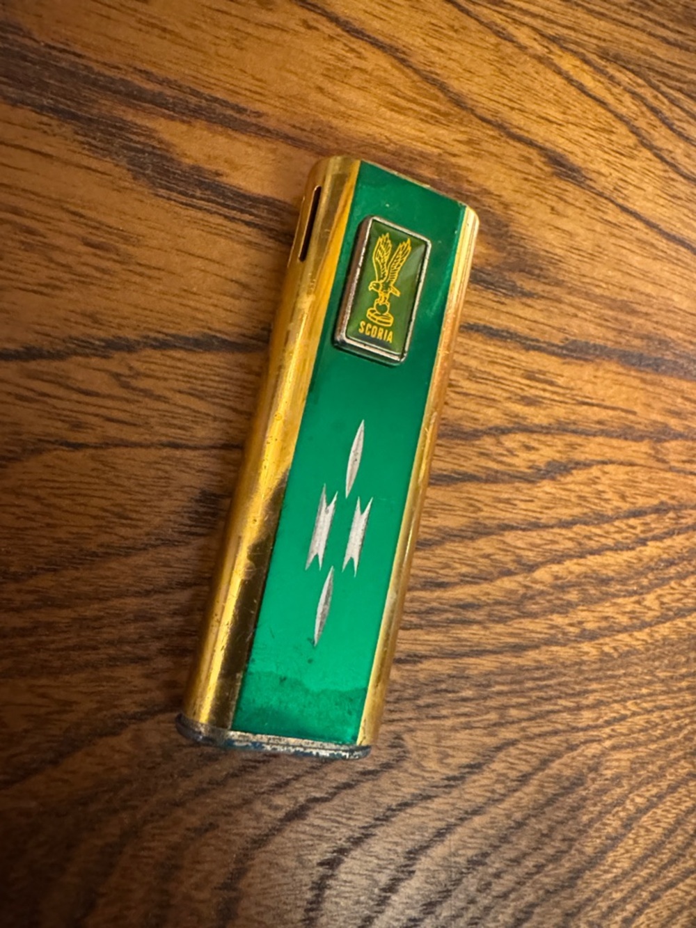 Vintage Green & Gold Scoria Pocket Collectible